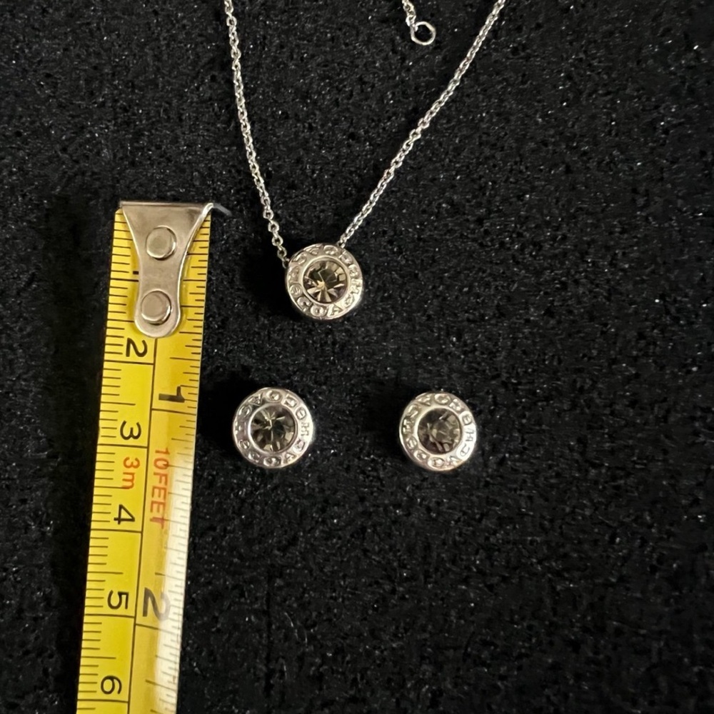 Coach Open Circle Stone necklace and stud earrings set - Picture 5 of 5